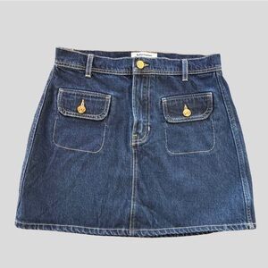 Reformation Elia Patch Pocket Denim Mini Skirt